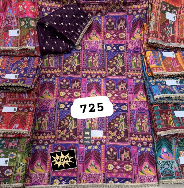 Wow Crepe Top Nazneen Dupatta Unstitched Suits