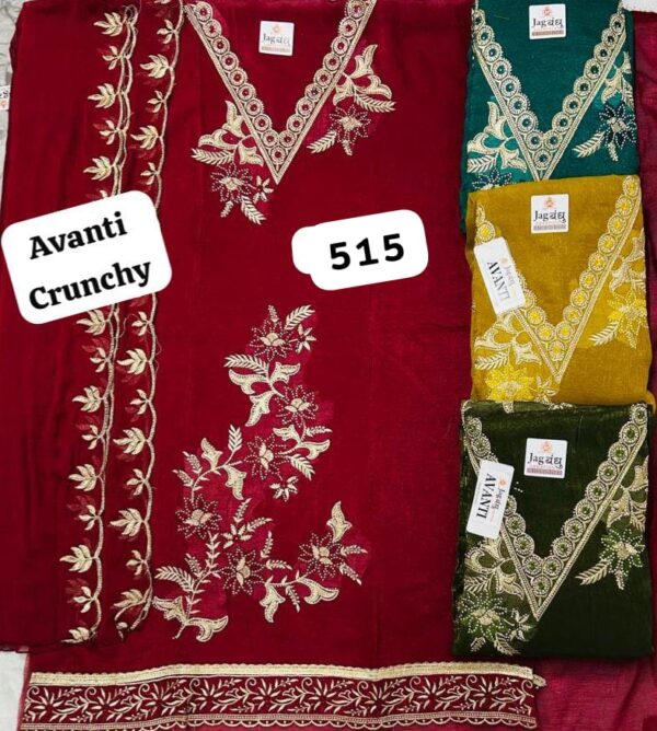 Jagbandhu Crunchy Top Nazneen Dupatta Unstitched Suits