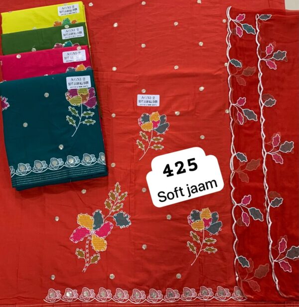 SCAK Soft Jaam Top Nazneen Dupatta Unstitched Suits