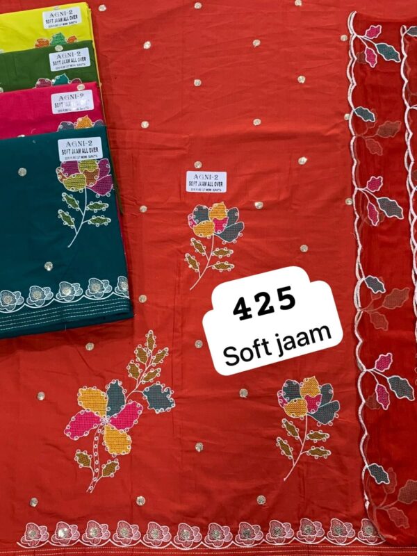 349884 SCAK Soft Jaam Top Nazneen Dupatta Unstitched Suits