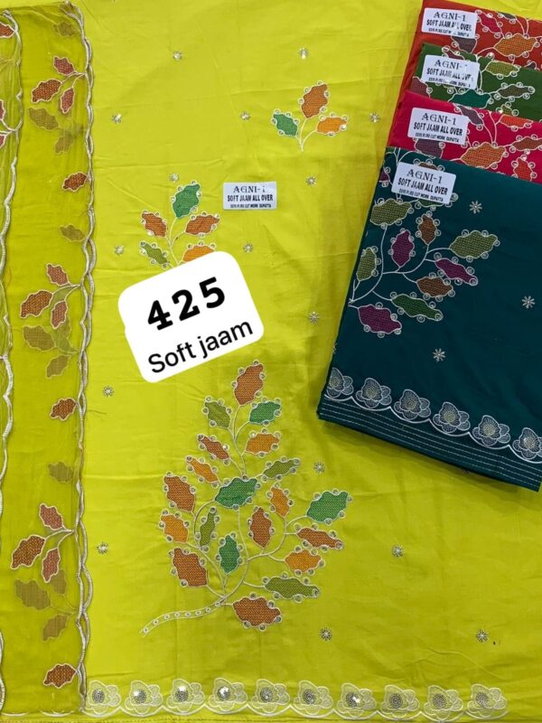349890 SCAK Soft Jaam Top Nazneen Dupatta Unstitched Suits
