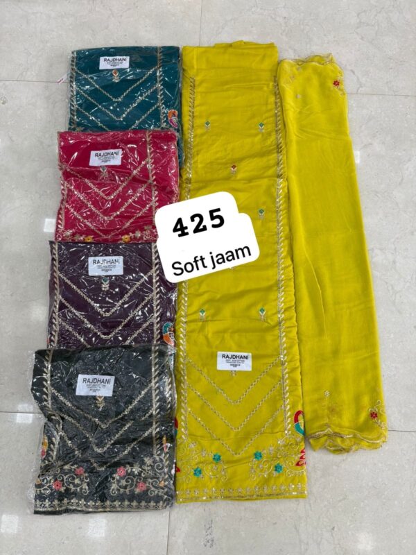 349901 SCAK Soft Jaam Top Nazneen Dupatta Unstitched Suits
