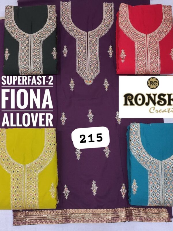Ronshi Fiona Top Nazneen Dupatta Unstitched Suits