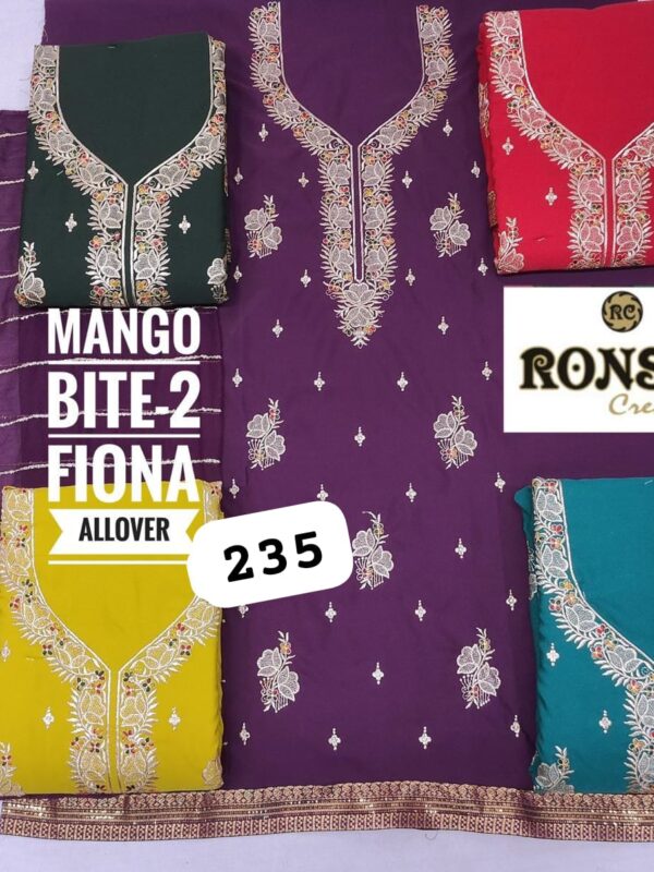 Ronshi Fiona Top Nazneen Dupatta Unstitched Suits