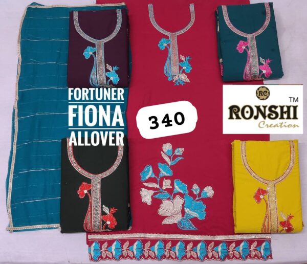 Ronshi Fiona Top Nazneen Dupatta Unstitched Suits