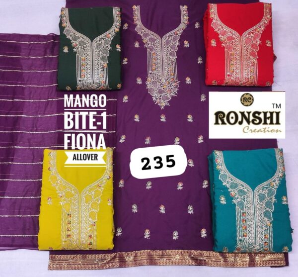 Ronshi Fiona Top Nazneen Dupatta Unstitched Suits