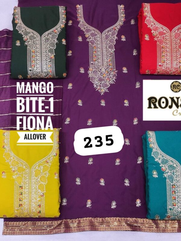 Ronshi Fiona Top Nazneen Dupatta Unstitched Suits