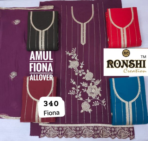 Ronshi Fiona Top Nazneen Dupatta Unstitched Suits