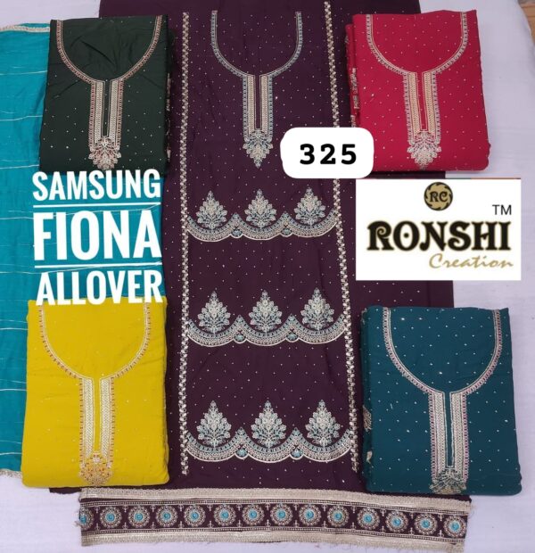 358131 Ronshi Fiona Top Nazneen Dupatta Unstitched Suits