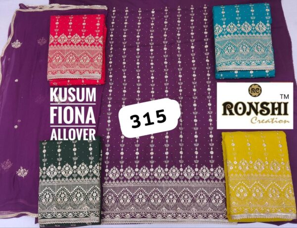 Ronshi Fiona Top Nazneen Dupatta Unstitched Suits