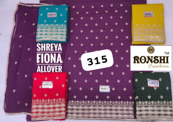Ronshi Fiona Top Nazneen Dupatta Unstitched Suits