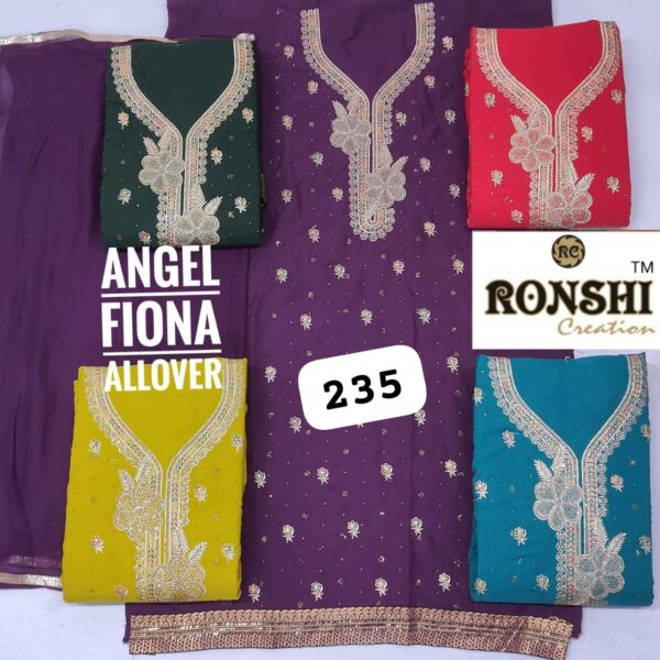 Ronshi Fiona Top Nazneen Dupatta Unstitched Suits