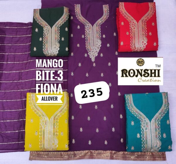 Ronshi Fiona Top Nazneen Dupatta Unstitched Suits