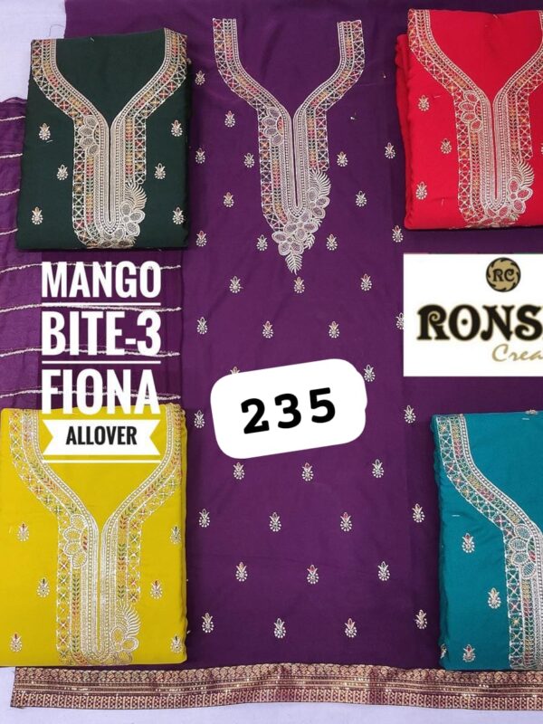 Ronshi Fiona Top Nazneen Dupatta Unstitched Suits