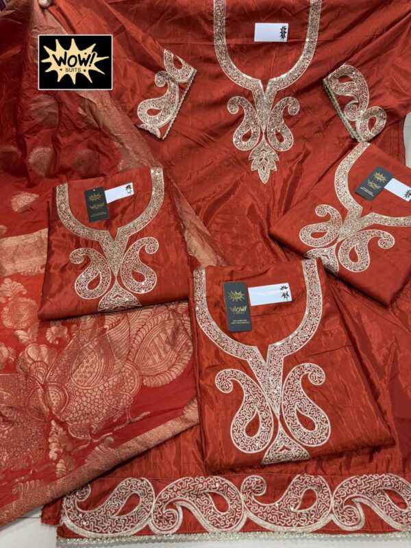 Wow Glass Top Banarsi Dupatta Unstitched Suits