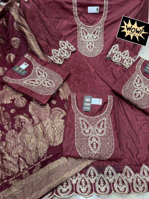 Wow Glass Top Banarsi Dupatta Unstitched Suits