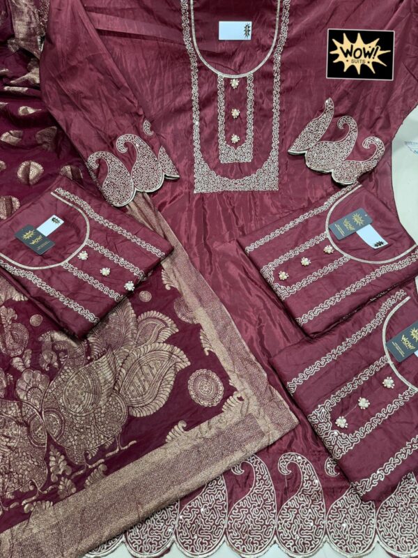Wow Glass Top Banarsi Dupatta Unstitched Suits