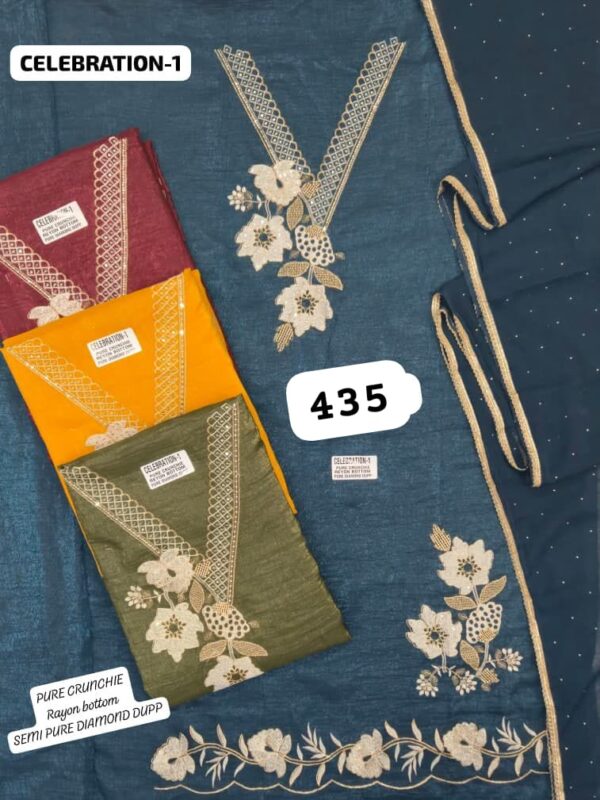 SCAK Crunchy Top Nazneen Dupatta Unstitched Suits