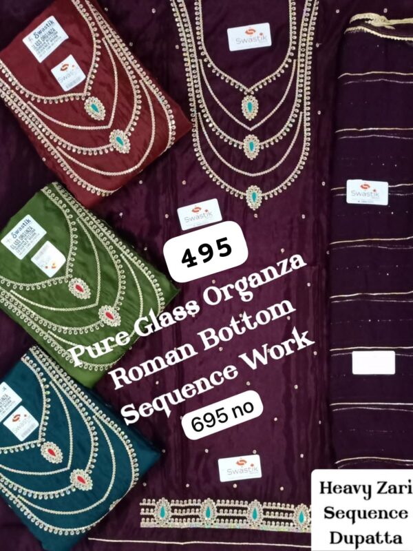 Swastik Glass Top Nazneen Dupatta Unstitched Suits