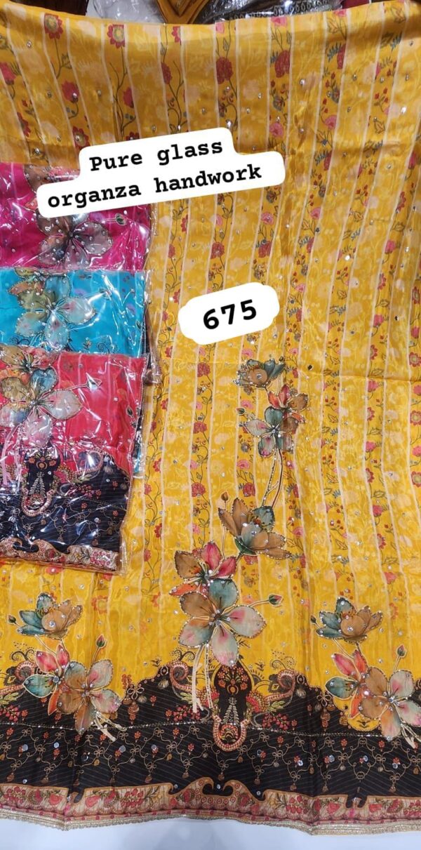 SCAK Glass Top Pure Chiffon Dupatta Unstitched Suits