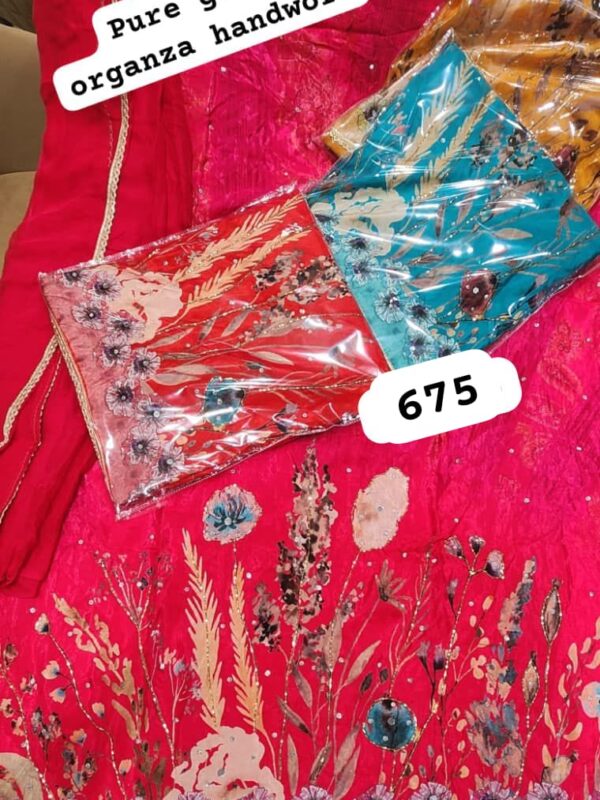 363802 SCAK Glass Top Pure Chiffon Dupatta Unstitched Suits