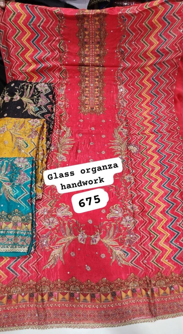 363803 SCAK Glass Top Pure Chiffon Dupatta Unstitched Suits