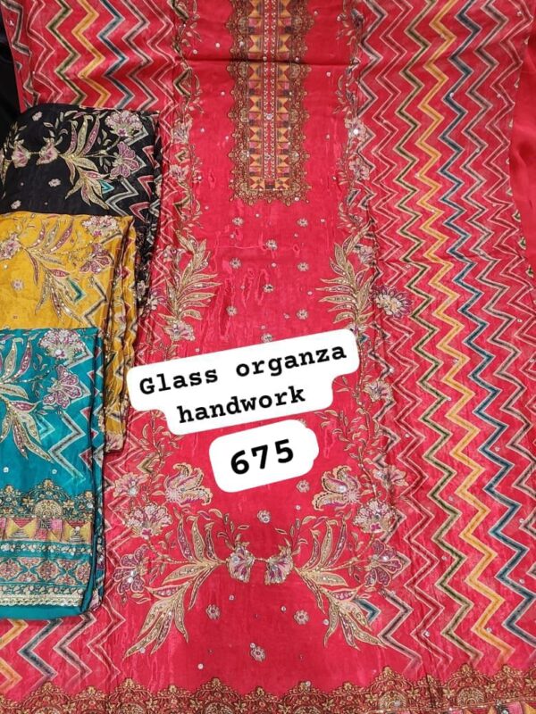 363803 SCAK Glass Top Pure Chiffon Dupatta Unstitched Suits