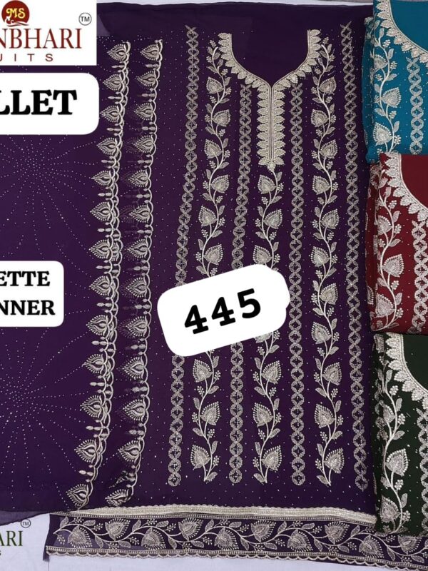 376659 Manbhari Georgette Top Nazneen Dupatta Unstitched Suits