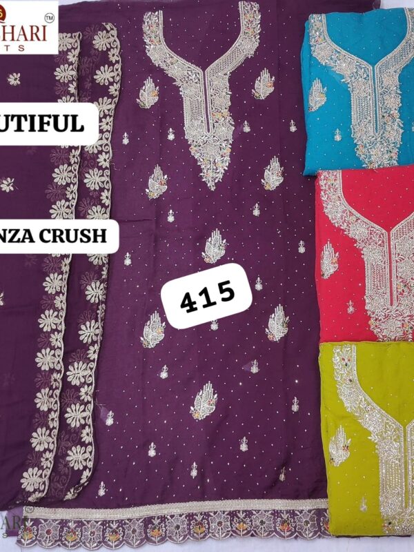 Manbhari Organza Top Nazneen Dupatta Unstitched Suits