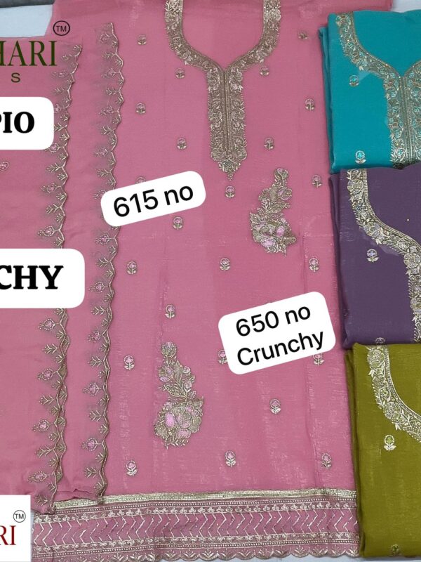 Manbhari Crunchy Top Nazneen Dupatta Unstitched Suits