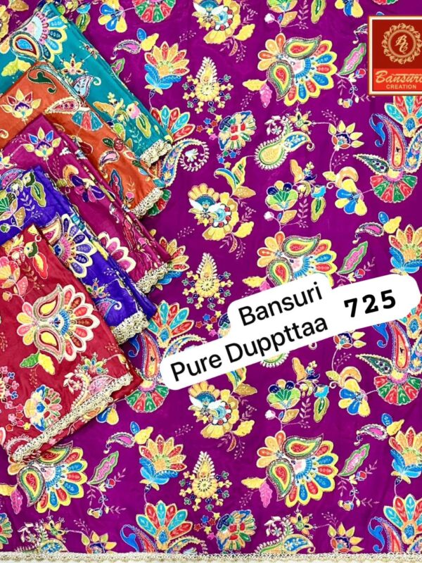 Bansuri Crepe Top Pure Chiffon Dupatta Unstitched Suits