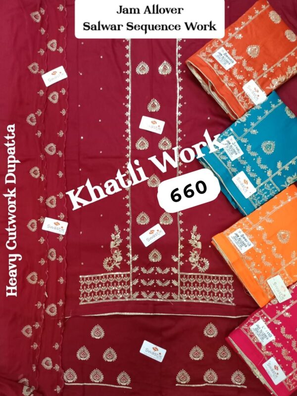 376696 Swastik Jaam Top Nazneen Dupatta Unstitched Suits