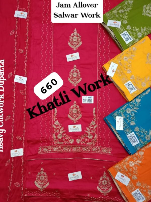 376698 Swastik Jaam Top Nazneen Dupatta Unstitched Suits