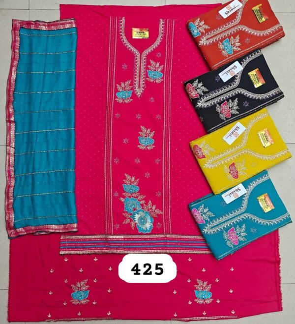 Sharvi Fiona Top Nazneen Dupatta Unstitched Suits