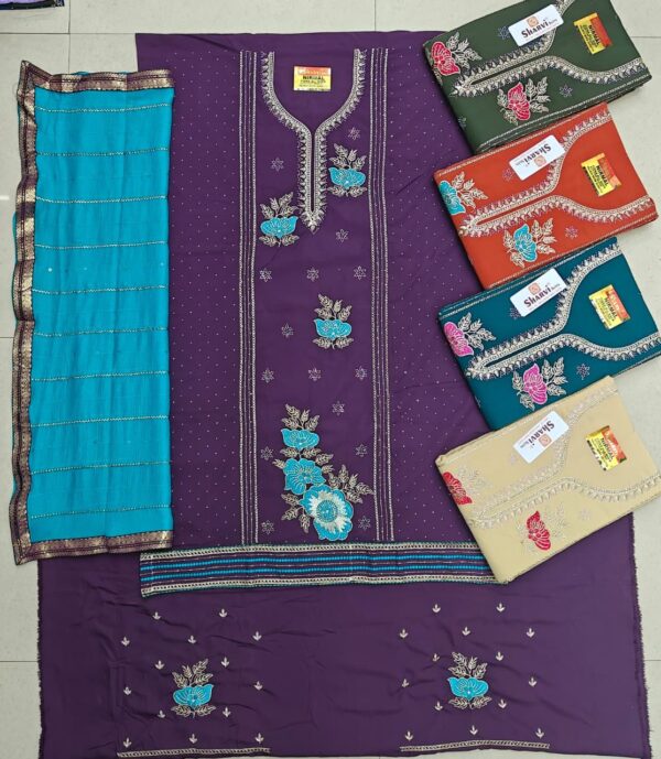 Sharvi Fiona Top Nazneen Dupatta Unstitched Suits