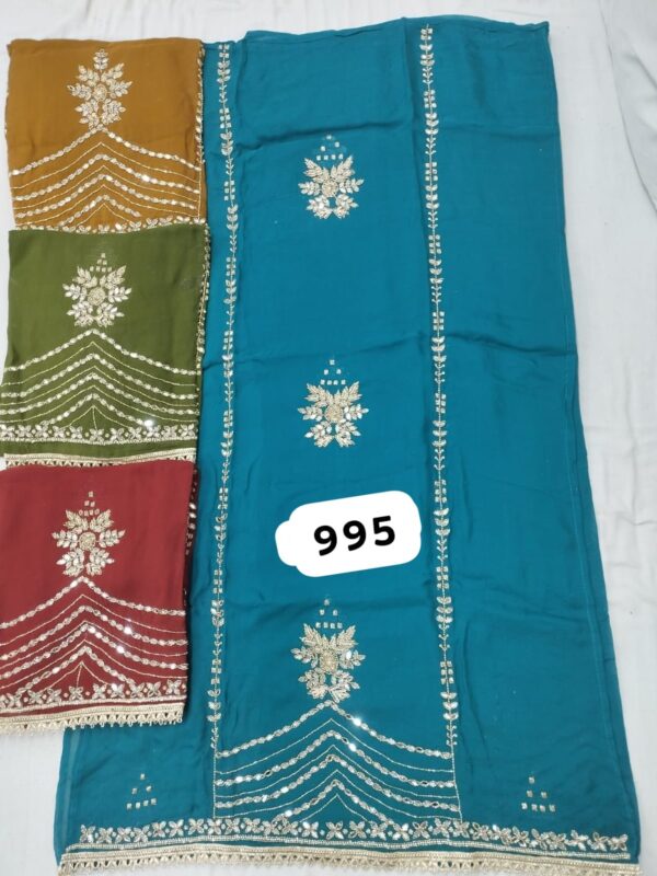 376716 SCAK Glass Top Pure Chiffon Dupatta Unstitched Suits