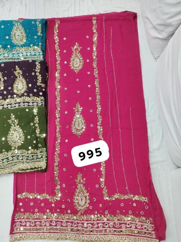 376717 SCAK Glass Top Pure Chiffon Dupatta Unstitched Suits