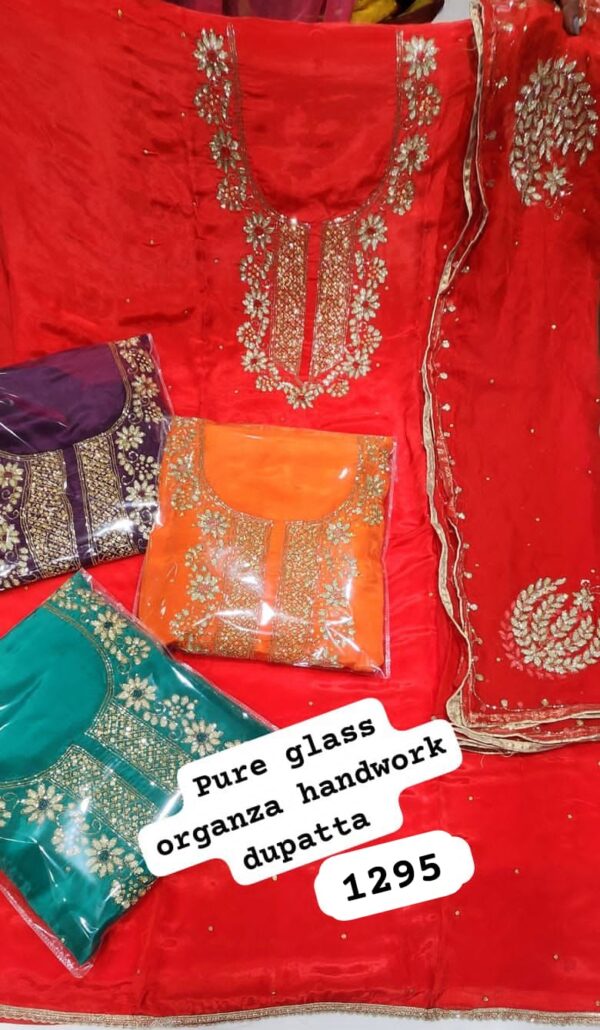 SCAK Glass Top Pure Chiffon Dupatta Unstitched Suits