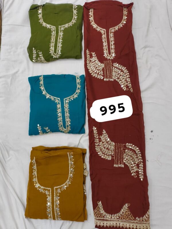 376722 SCAK Glass Top Pure Chiffon Dupatta Unstitched Suits