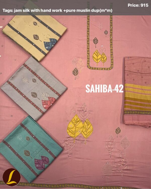 Lalee Jaam Top Muslin Dupatta Unstitched Suits