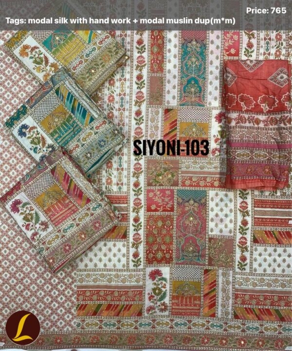 Lalee Modal Silk Top Muslin Dupatta Unstitched Suits