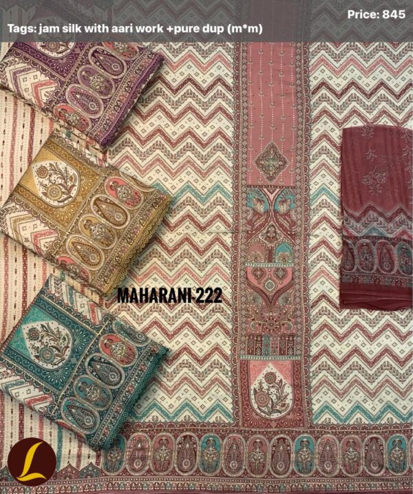 Lalee Jaam Top Muslin Dupatta Unstitched Suits