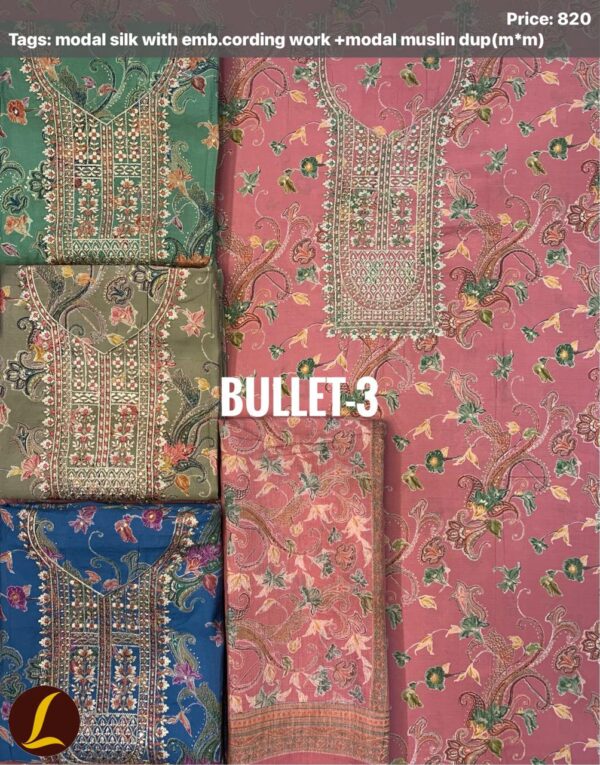 Lalee Modal Silk Top Muslin Dupatta Unstitched Suits