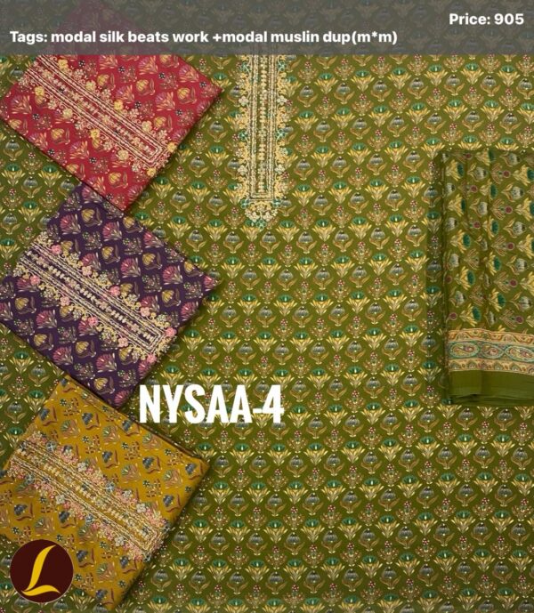 Lalee Modal Silk Top Muslin Dupatta Unstitched Suits