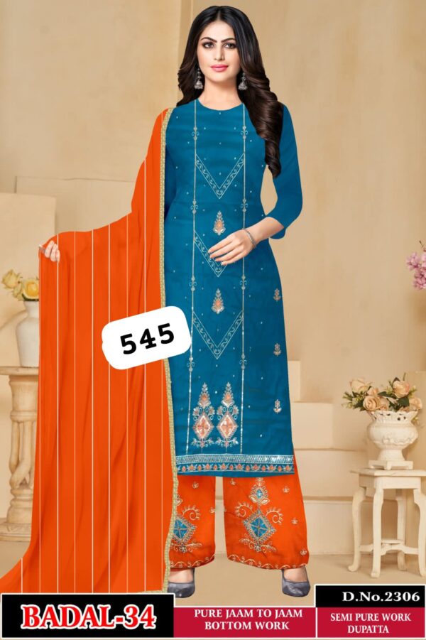 1000462968 SCAK Jaam Top Pure Chiffon Dupatta Unstitched Suits