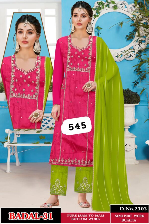 1000462971 SCAK Jaam Top Pure Chiffon Dupatta Unstitched Suits