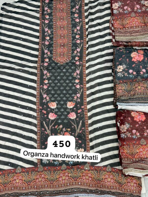 SCAK Organza Top Pure Chiffon Dupatta Unstitched Suits