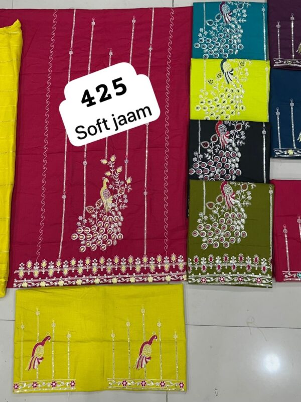 1000584694 SCAK Soft Jaam Top Pure Chiffon Dupatta Unstitched Suits