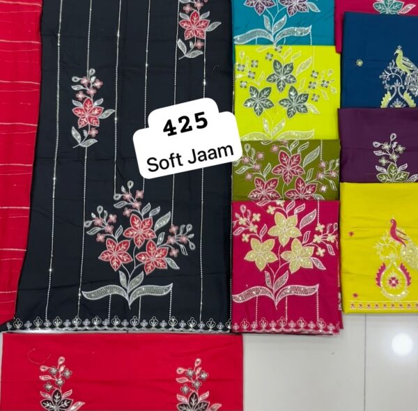 1000584696 SCAK Soft Jaam Top Pure Chiffon Dupatta Unstitched Suits