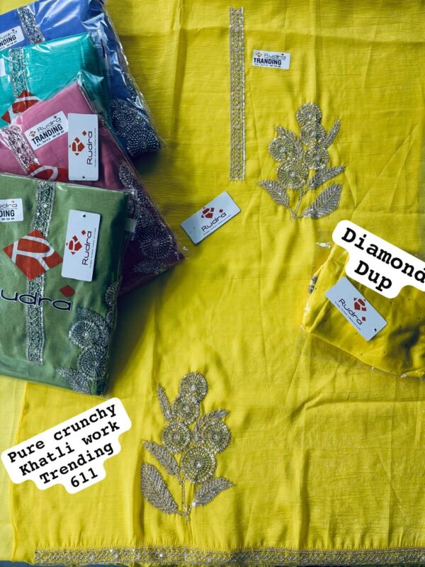 1000584700 Rudra Crunchy Top Pure Chiffon Dupatta Unstitched Suits